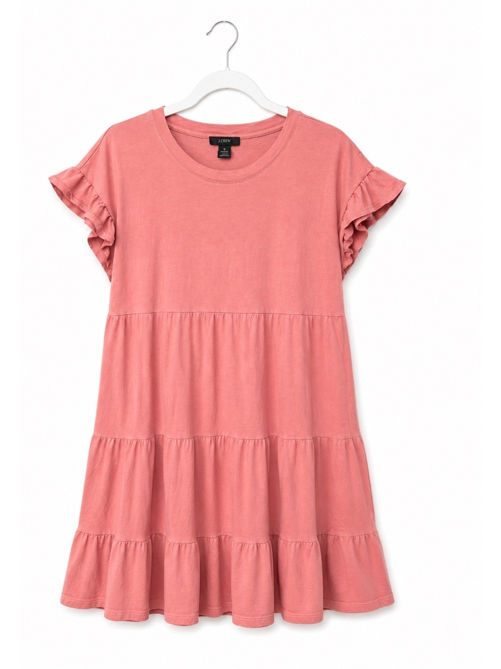 J. crew Tiered dress in broken-in jersey shirt dress tiered cotton summer Beachy